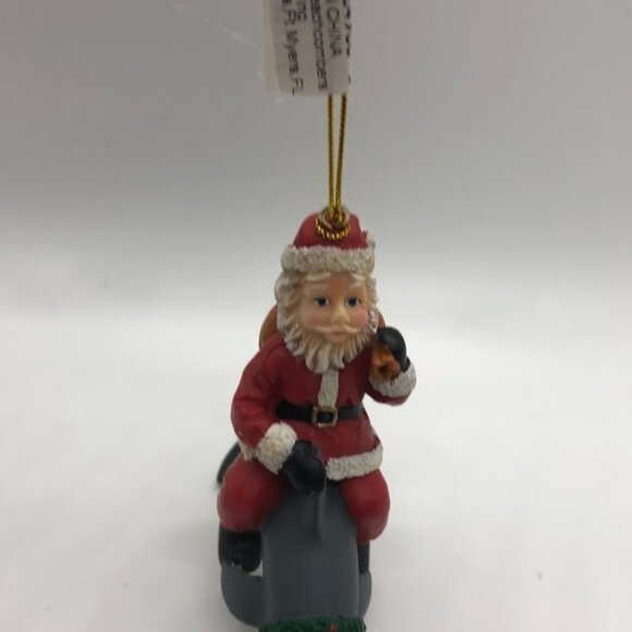 Santa Claus Riding Dolphin Ornament - Picture 3 of 7